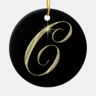 Gold Letter C Monogram, erste Blende für den Ziers Keramikornament