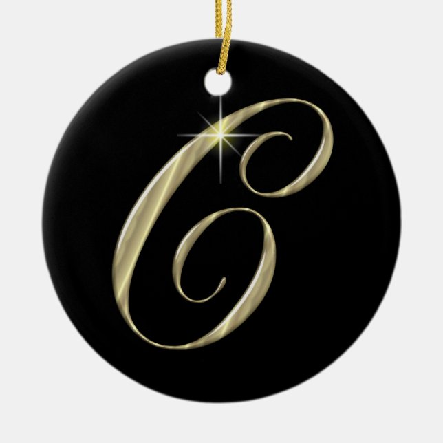 Gold Letter C Monogram, erste Blende für den Ziers Keramikornament (Vorne)