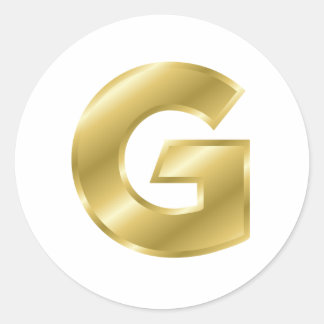 Gold Letter G Runder Aufkleber