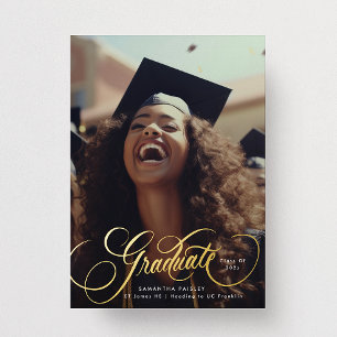 Gold Letting Abschluss Foto Graduate PARTY Folieneinladung