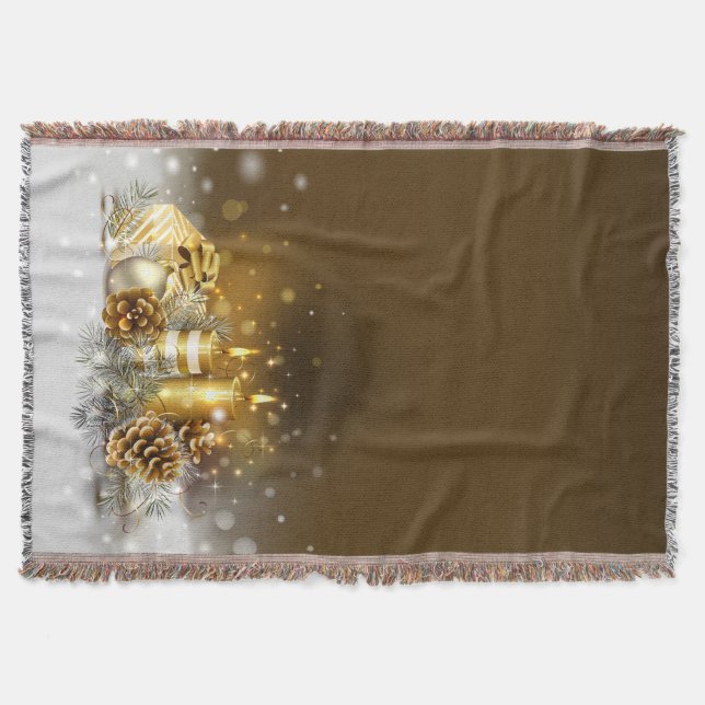 Gold leuchtet Weihnachtselegante Decke (Vorderseite)