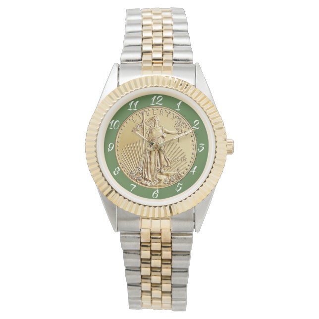 GOLD-LIBERTY-MÜNZEN ARMBANDUHR (Vorderseite)
