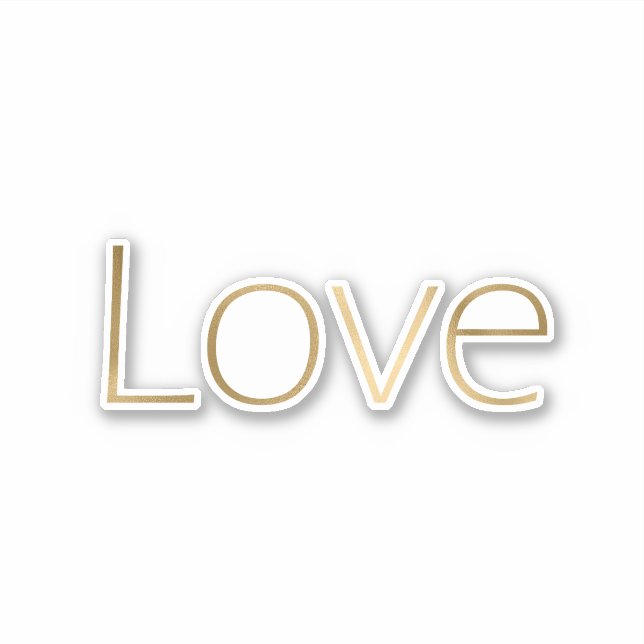 Gold-Liebe (dünn) Aufkleber (Vorderseite)