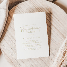 Gold Liebe Extravagantes Script Housewarming Party Einladung