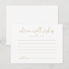 Gold Liebe Extravagantes Skript Hochzeitsratenkart Postkarte