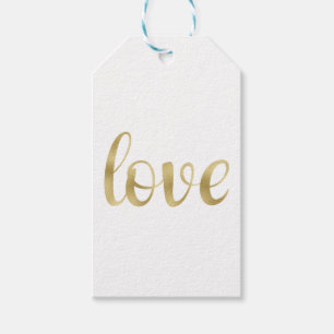 Gold Liebe favorisieren Tags, Folie Schriftart Geschenkanhänger