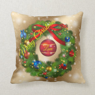 Gold Liebe Frohe Weihnachten Kissen