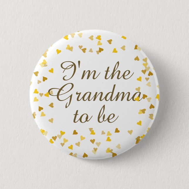 Gold Liebe Herz Babydusche / Sprinkle / Paare Button (Vorderseite)