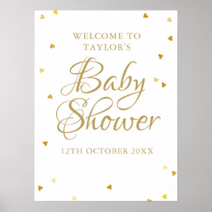 Gold Liebe Herzlich willkommen im Baby Dusche / Sp Poster