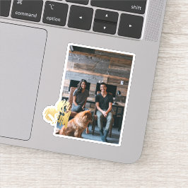 Gold Liebe Herzstück Foto Personalisiert Aufkleber