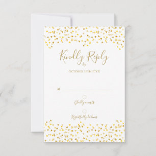 Gold Liebe Hört Confetti Signature-UAWG RSVP Karte
