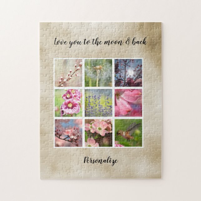 Gold Liebe Personalisierte FotoCollage (Vertikal)