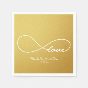 Gold Liebe Unendlichkeit Hochzeitspapier Napkins S Serviette