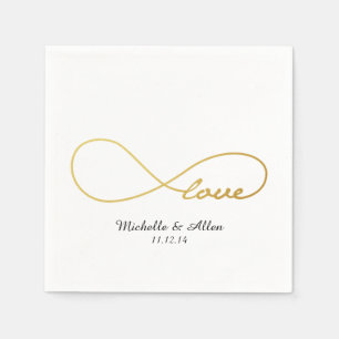 Gold Liebe Unendlichkeit Hochzeitspapier Napkins S Serviette