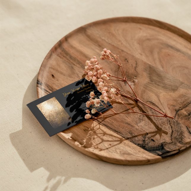 Gold Light 001 Visitenkarte (Very elegant gold light business card)