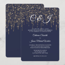 Gold Lights, Mitternachtsblau, elegante Hochzeit
