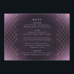 Gold Lila Elegance Diamond Geo Deko Wedding Menükarte<br><div class="desc">Erleben Sie den Trend von Great Gatsby mit diesem Design - mit dieser Karte oder dem Hochzeitsempfang. Antike für eine wunderbare böhmische Hochzeit. Vintage Stylish Boho Hochzeit. Ein formelles, elegantes Design Geometric Deko Great Gatsby Phantastisches Design mit Kunst Deko Linien im Great Gatsby Stil. Sehr trendig, modern und elegant. Gold...</div>