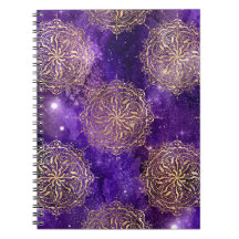 Gold & Lila Galaxy Dharma Mandala Muster