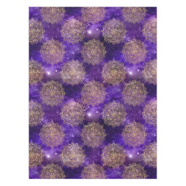 Gold & Lila Galaxy Dharma Mandala Muster Tischdecke