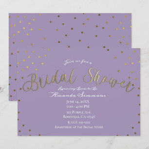 Gold & Lila Lilac Modern Glam Brautparty Einladung