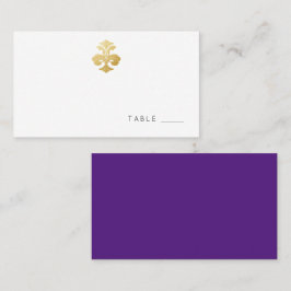 Gold Lila Lilie Damask Empfang Platzkarte