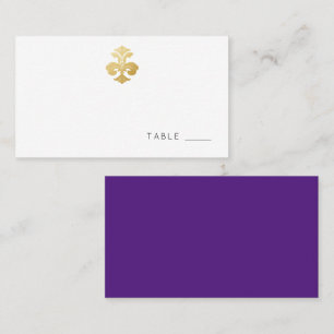 Gold Lila Lilie Damask Empfang Platzkarte