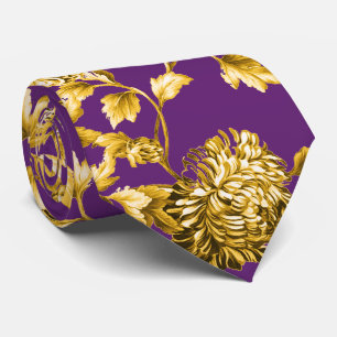 Gold lila modernes Vintages botanisches Krawatte