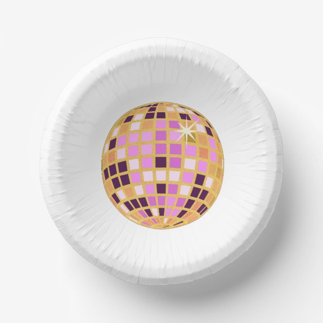 Gold Lila Retro Modernes Diskothek Baden-Württembe Pappteller (Vorderseite)