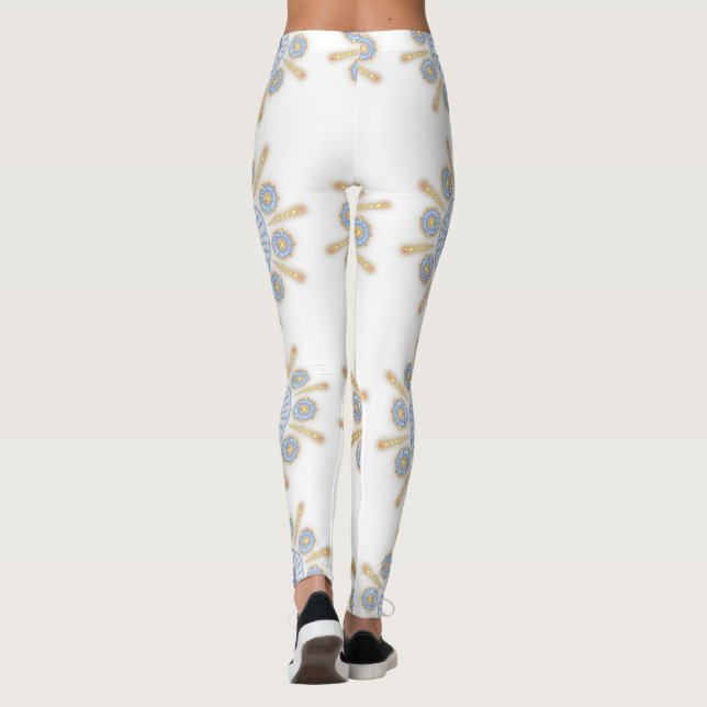 Gold, lila und blau bezaubernde Leggings (Rückseite)
