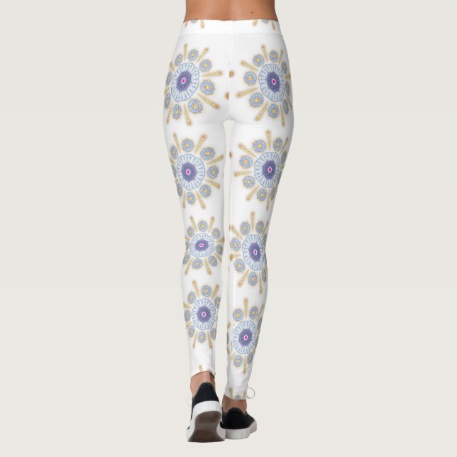 Gold, lila und blau bezaubernde Leggings (Rückseite)
