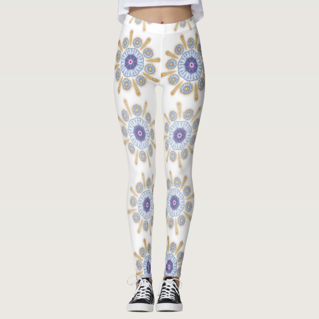 Gold, lila und blau faszinierend leggings (Vorderseite)