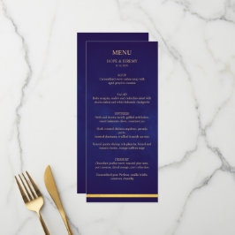 Gold Lila Velvet Elegante Märchen Hochzeit Menükarte