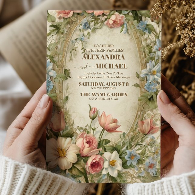 Gold Lila Vintage Wedding William Morris Einladung (Von Creator hochgeladen)