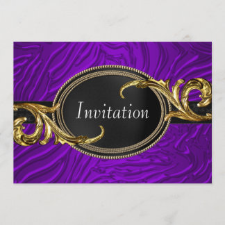 Gold Lila Zebra Jeder Anlass Party Einladung