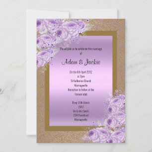 Gold Lilac Lila Elegante Hochzeitsstimmung Verlobu Einladung