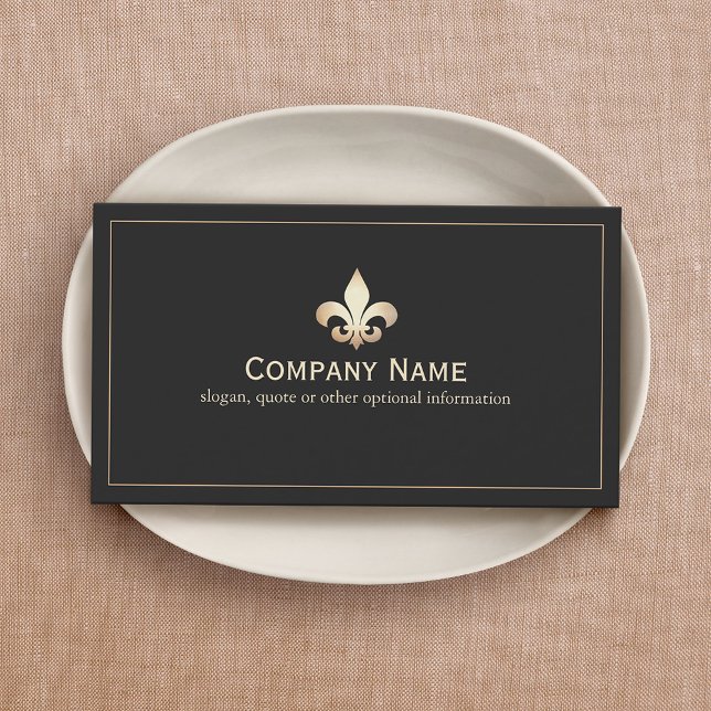 Gold Lilie Black Business Card Visitenkarte (Von Creator hochgeladen)