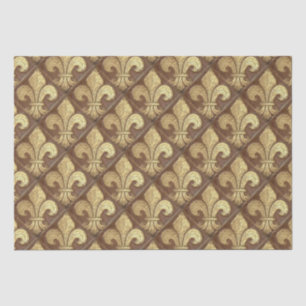 Gold Lilie Brown Vintag French Diamond Seidenpapier