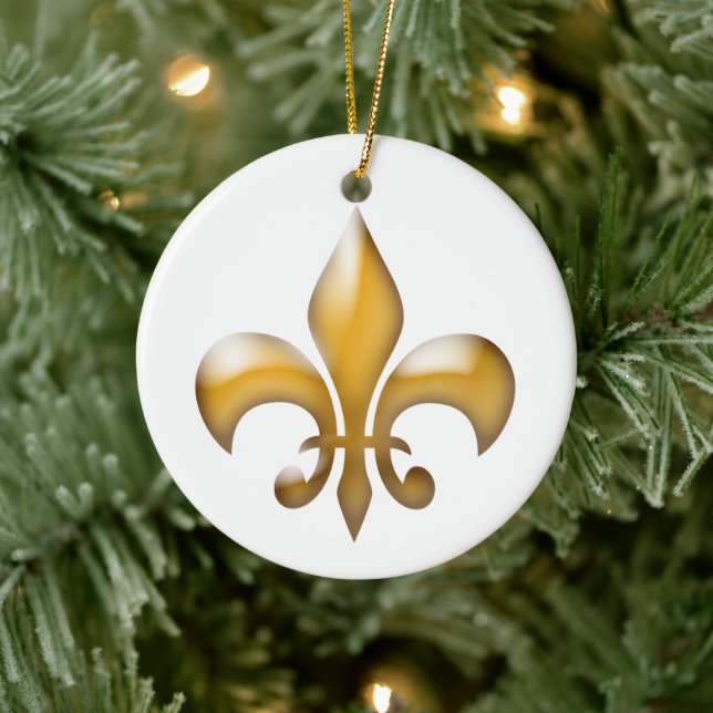 Gold Lilie Christmas Keramikornament (Baum)