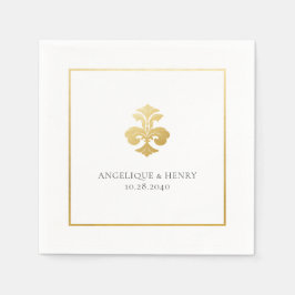 Gold Lilie Damask Personalisiert Wedding Serviette