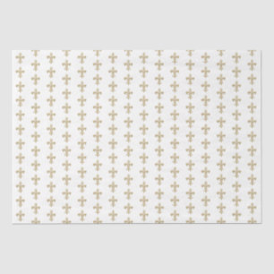 Gold Lilie French Heraldic Pattern Vintag Seidenpapier
