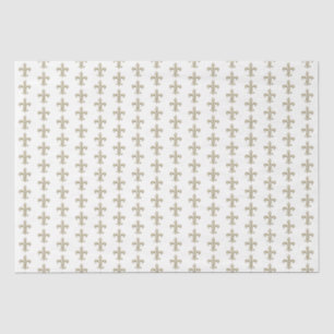 Gold Lilie French Heraldic Pattern Vintag Seidenpapier