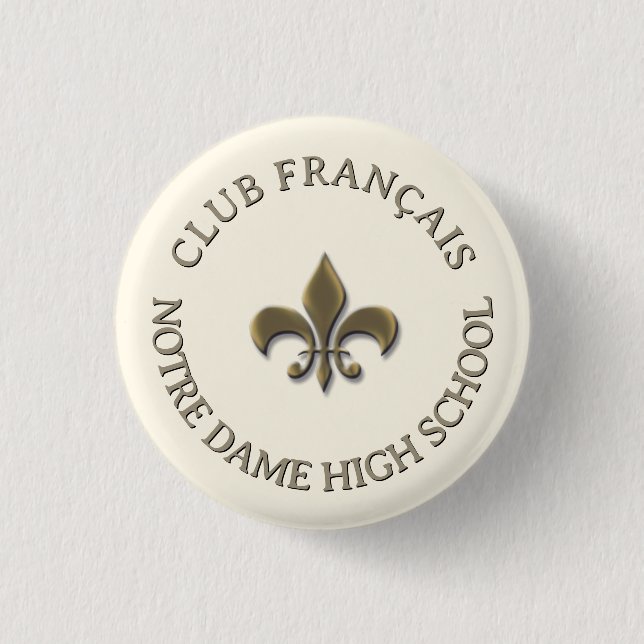 Gold Lilie Personalisiertes französisches Button (Vorderseite)