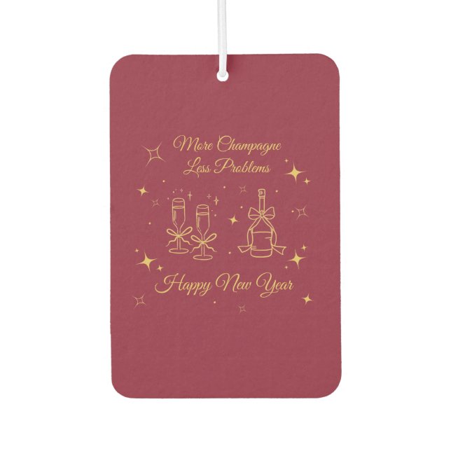 Gold Line Art New Year Design Autolufterfrischer (Vorderseite)