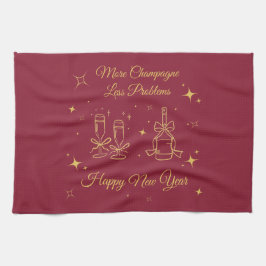 Gold Line Art New Year Design Geschirrtuch