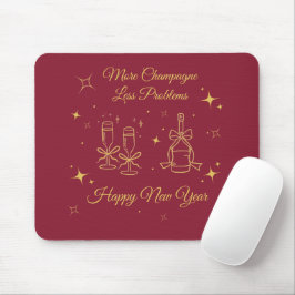 Gold Line Art New Year Design Mousepad