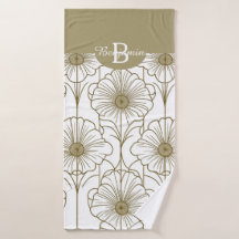Gold Line Blumenmuster Handtuch