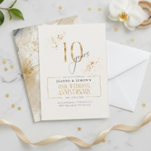 Gold Line Floral 10 Jahre Jubiläum ID169