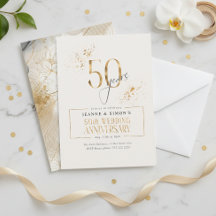 Gold Line Floral 50 Jahre Jubiläum ID169