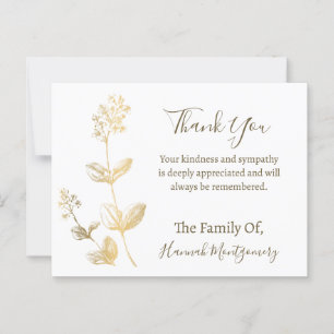 Gold Line Floral Sympathie Danke Postkarte