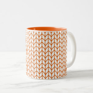 GOLD LINE KNIT Orange Mug à deux tons